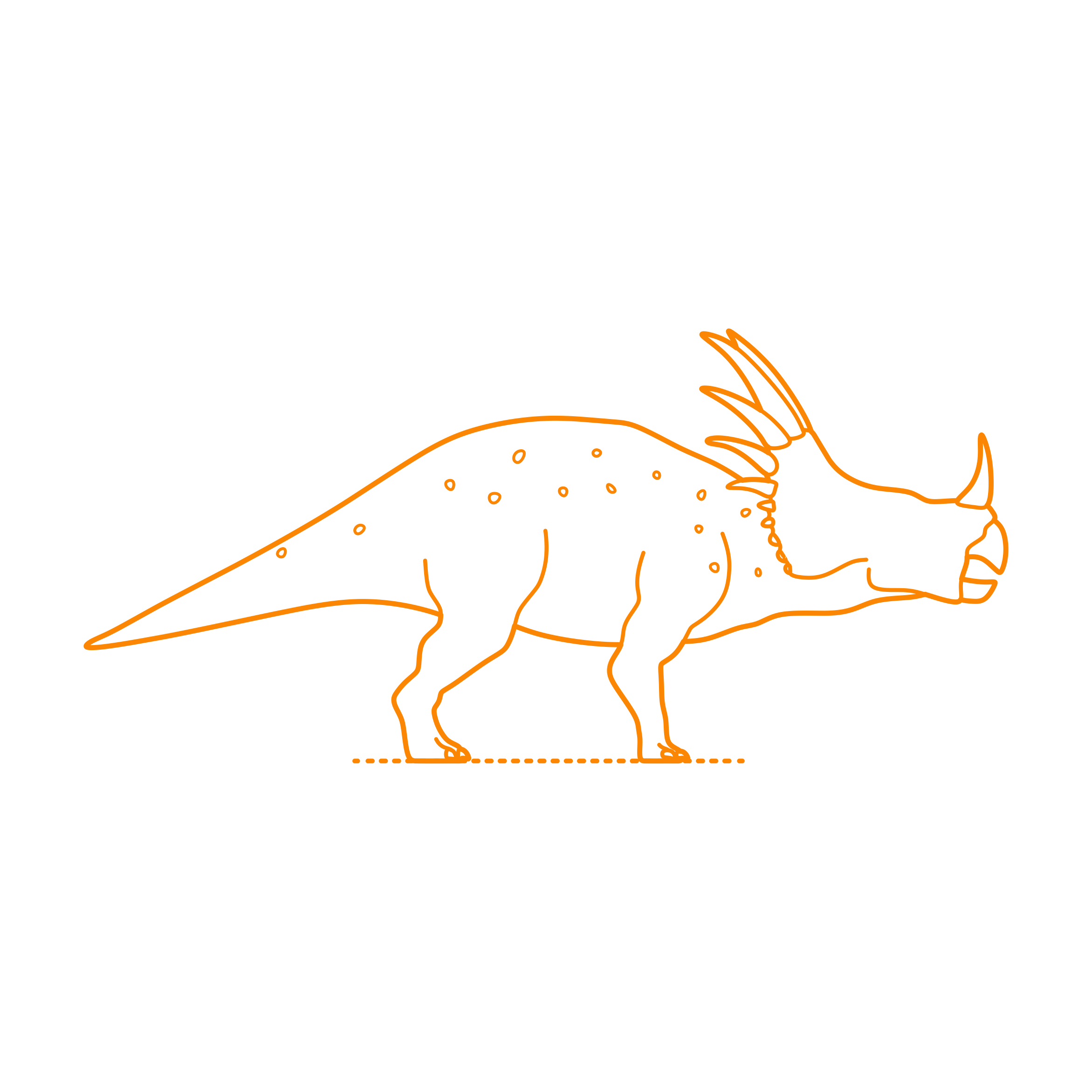 Animals Dinosaurs Styracosaurus Outline Drawing Svg Vector Free Vectors